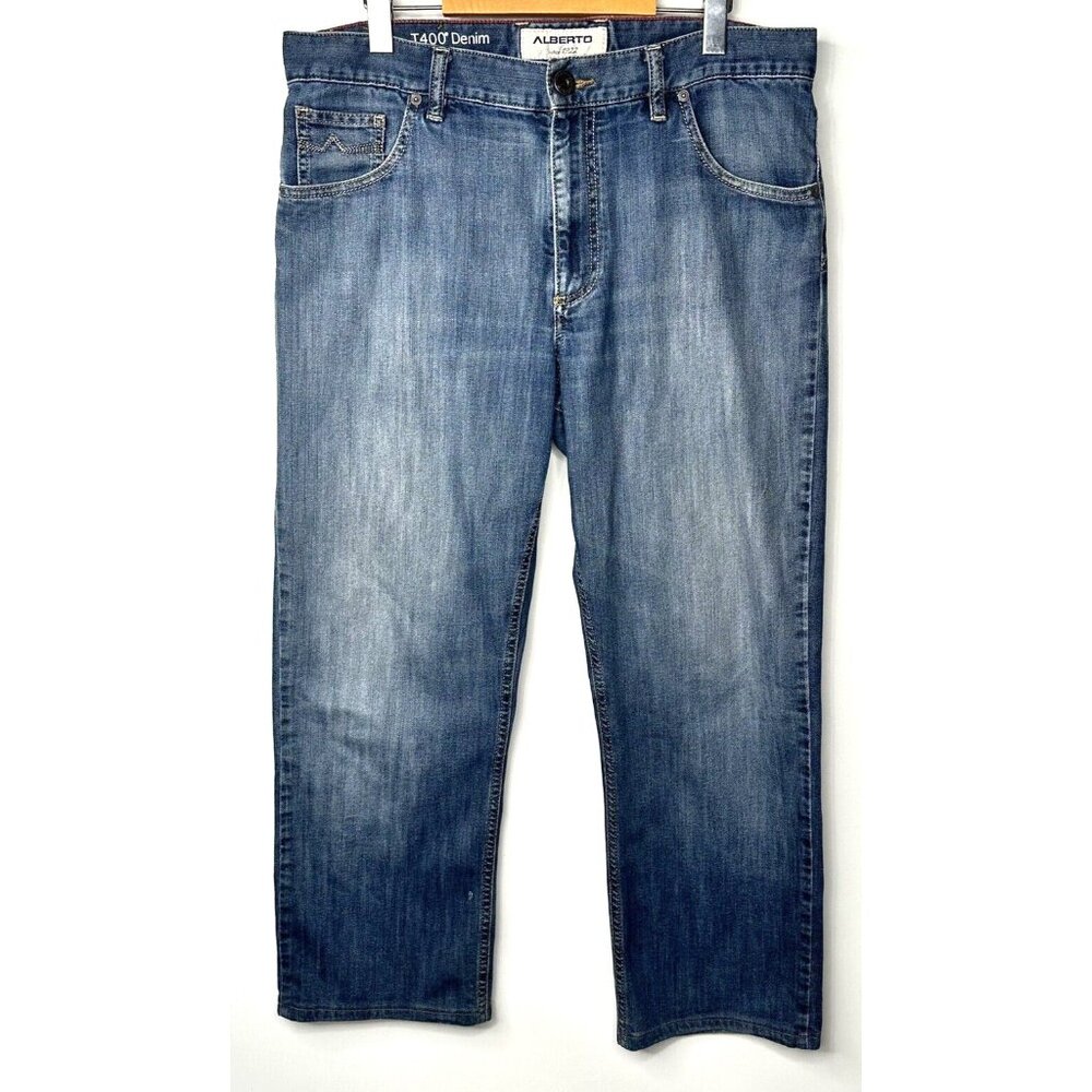 Alberto Mens Jeans Denim Stone T400 Soft Wear Modern Fit Stretch Designer 36x26